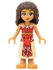 LEGO dp171 – Moana (Medium Nougat) - Mini Doll, Dark Red and Red Strapless Top, Tan Long Skirt with Feathers, Dark Brown Hair – kein farbe
