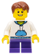 LEGO hol035 – Kind - Jongen, Witte Hoodie met Medium Blue Pocket, Donker Paarse Korte Benen, Roodbruin Haar, Sproeten – kleur (n.v.t.)