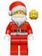 LEGO hol110 – Kerstman - Fur Lined Jacket met snoep Cane op rug, rode benen, glazen – kleur (n.v.t.)