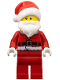LEGO hol125 – Santa - Fur Lined Jacket met Candy Cane op de rug, Rode Benen, Open Mond – kleur (n.v.t.)