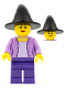 LEGO hol283 – Vrouw, Medium Lavendel Jas met ketting, donkere paarse benen, zwarte tovenaar / heksenhoed – kleur (n.v.t.)