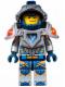 LEGO nex010 – Clay Moorington - Dunkelblauer Helm, flache Silbervisor und Rüstung – kein farbe