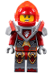 LEGO nex086 – Macy Halbert - Trans-Neon Orange Visier, Flach Silber Rüstung – kein farbe