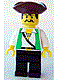 LEGO pi048 – Pirate Green Vest, Black Legs, Brown Pirate Triangle Hat – No color