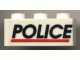 LEGO  – Baksteen 1 x 3 met witte 'POLICE' rode lijn op zwarte achtergrond patroon (Sticker) - Set 6598 – Zwart