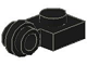 LEGO  – <p>Plate, Modified 1 x 1 with Clip Light - Thin Ring</p> – Black